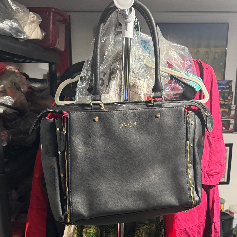 Avon Black Tote with Gold Accents